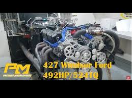 Joe S 427 Windsor Small Block Ford Stroker On The Dyno 492hp 524tq Youtube Car is a 1964 thunderbird with an aod behind the 427 and 3.50:1 rear gears.