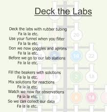 Deck The Labs Chemistry Christmas Songs Author Unknown Chemistry Song Holiday Science Chemistry Activities