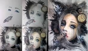 Beautiful piece of art making process