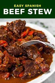 Spanish Beef Stew Slow Cooker Or In The Oven Spanish Recipes Crockpot Recipes Beef Stew Beef Stew Recipe Spanish Beef Stew Recipe