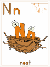 Vector logo on which the abstract image of the letter n. Alphabet Letter N Printable Activities Coloring Pages Posters Handwriting Worksheets