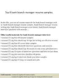 Branch manager job description sample template (free. Top 8 Bank Branch Manager Resume Samples