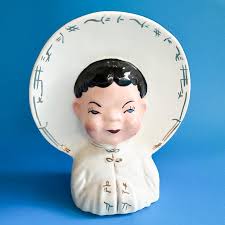 Vintage Ceramic Asian Wall Art Hanging