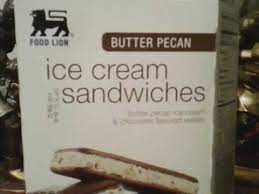 Product title hood peanut butter cup ice cream, 48 fl oz. Food Lion Butter Pecan Ice Cream Sandwiches Review Youtube