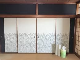 fallowandball の壁紙を襖に貼りました diy 輸入壁紙 和室 襖 fallowandball 襖 和室 和室 diy