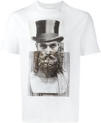 Neil Barrett Top Hat Statue Print T Shirt Mens Tshirts Custom T Shirt Printing Print T Shirt