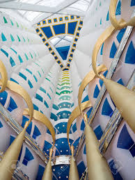 Guests praise the helpful staff. Dubai Uae December 2017 The Interior Of The Burj Al Arab Stock Photo Picture And Royalty Free Image Image 99492943