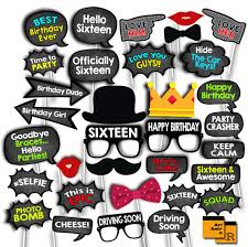 Birthday Photo Booth Props Png 16th Birthday Photo Booth Props Sweet Sixteen Birthday Party Etsy Birthday Party Props Birthday Photo Booths 16th Birthday Party