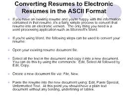 electronic resumes what is a electronic