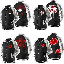 Naruto Black Varsity Jackets 4 Models Stylish Bomber Jacket Anime Hoodie Jackets