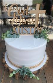 Custom Personalized God Bless Baptism Name With Cross Natural Wood Cake Topper Customwoodsign Baptism Party Decorations Kids Cake Toppers Baptism Cake Toppers