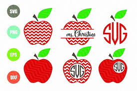 Chevron Apple Svg Apple Monogram Svg Teacher Svg Monogram Svg Cricut Monogram Free Monogram