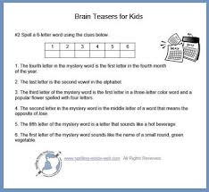 Spelling Brain Teasers For Kids Word Brain Teasers Brain Teasers For Kids Word Puzzles Brain Teasers