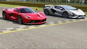 Ferrari Laferrari Vs Lamborghini Sian At Monza Full Course Ferrari Laferrari Lamborghini Ferrari