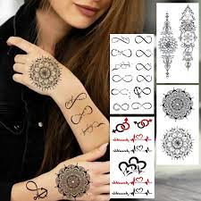 Henna grows in warm and dry climates, it is common throughout north africa this is illegal, immoral & dangerous. India Lace Fake Temporary Tattoo For Kids Women Black Infinite Mandala Henna Tattoos Sticker Waterproof Tatoos Hand Wrist Mehndi Temporary Tattoos Aliexpress