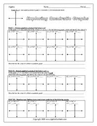 I also have an algebra calculator for you to use while you solve the algebra problems. Graphing Quadratic Equations Introductory Worksheet By Algebra Funsheets