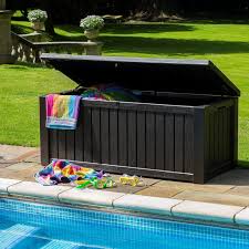Make your outdoor living space tidy and attractive with the super convenient, super attractive brightwood deck box. Keter Rockwood Storage Box 570l Brown Garden Storage Box