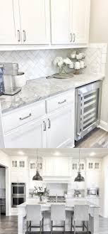 Wooden details such as bar stools and countertops are accents that can give warmth to the white kitchen. 47 Stunning White Kichen Cabinet Decor Ideas With Photos For 2021