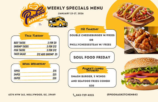 Pooka's Kitchen Mobile (food truck) — Restaurant food truck in Hollywood, South Carolina