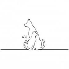 Animal skull drawing kitty drawing animal skulls sketch drawing kunst tattoos skull tattoos cat tattoo punk tattoo. Continuous Line Drawing Of Dog And Cat Logo Black And White Vector Illustration Vector Cat Animal Dog Png And Vector With Transparent Background For Free Dow Dog Line Drawing Continuous Line