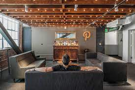 Track lights basement lighting light fixtures low ceiling. Gallery Of Pinterest Headquarters All Of The Above First Office Schwartz And Architecture 8 Basement Lighting Basement Design Basement Makeover