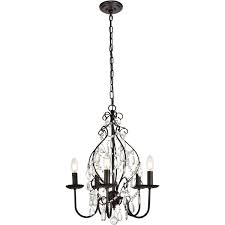 Crystal Chandelier Oil Rubbed Bronze Dining Living Room Wrought Iron 5 Light 23 Ebay