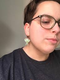 Beaded Luna Moth Earrings