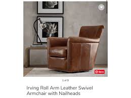 Büromaterial, schreibwaren, lehrmittel und mehr. Irving Roll Arm Leather Swivel Armchair With Nail Apartment Therapy S Bazaar