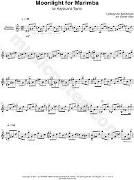 Adaptations written by pianists, without unnecessary difficulty, made to be played Ludwig Van Beethoven Moonlight For Marimba Moonlight Sonata First Movement Sheet Music In A Minor Download Print Sku Mn0119051