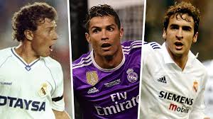 Cristiano ronaldo of real madrid. Famous Real Madrid No 7s Cristiano Ronaldo Raul Butragueno Goal Com