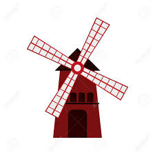 Diseño Plano Clásico Molino De Viento Icono De La Ilustración Del ...
