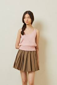 Superfine Merino Wool Granma Leaf Best [Pink, Beige, Dark Gray] ::  WALALAND(왈라랜드)