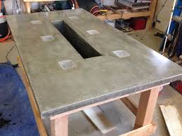 Led Concrete Patio Table With Built In Beverage Cooler Make In 2020 Patio Table Plastic Patio Furniture Diy Outdoor Furniture