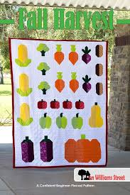 Fall Harvest Modern Traditionally Pieced Vegetable Garden Etsy Quilt Patterns Pdf Quilt Pattern Beginner Quilt Patterns