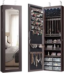 Household essentials® hanging stocking organizer with 12 pockets, white: 5 Leds Jewelry Armoire Wall Mounted Door Hanging Mirror Lockable Jewelry Cabinet With Full Length Mirror