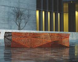 Acier Corten Deco Jardin Bel Eclairage Banc Acier Corten Corten Design Entree