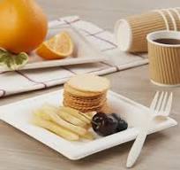 Disposable Party Dinnerware Set Biodegradable White Paper Plates Eco Friendly Sugarcane Fruit Paper Plates