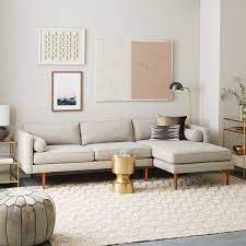 Monroe Mid Century 2 Piece Chaise Sectional Mid Century Modern Living Room Mid Century Modern Living Room Decor Mid Century Living Room