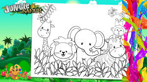 More 100 images of different animals for children's creativity. Coloring Jungle Safari Cute Baby Animals Coloring Book Pages Youtube