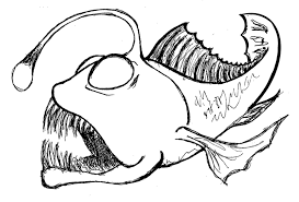 The anglerfish are fish of the teleost order lophiiformes. Image Result For Angler Fish Coloring Page Fish Drawings Fish Coloring Page Dragon Fish