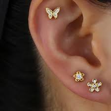 Evangeline Cute Butterfly Ear Piercing Jewelry Earring Studs Joyas Para Las Orejas Arete En La Oreja Accesorios De Joyeria