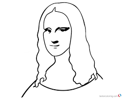 Free mona lisa coloring page. Cartoon Easy Cartoon Drawing Mona Lisa Novocom Top