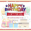 Free printable birthday gift certificate template that can be customized online with our free certificate maker and printed at home. 1