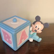 Mickey Mouse Ceramic Baby Block From 1990s Throwbackfriday Mickeymouse Teleflora Flowers Baby Blocks Toy Chest Minnie