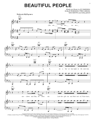 Ed Sheeran Beautiful People Feat Khalid Sheet Music Notes Chords Score Download Printable Pdf Sheet Music Notes Sheet Music Music Notes
