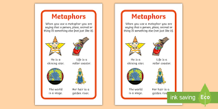 They possess the power of embellishing the language. Metaphors Poster Teacher Made