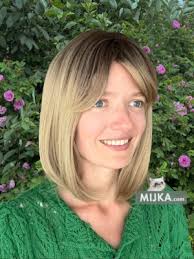 LENA short blonde bob ombre straight synthetic wig · MIJKA