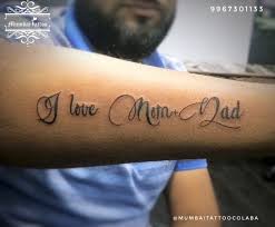 Love You Mom Dad Tattoo Mumbaitattoocolaba Bigguystattoo 919967301133 Tattoo Ink Mumbaitattoocolaba Dad Tattoos Mom Dad Tattoos Om Wrist Tattoo