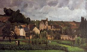 View Of L Hermitage At Pontoise 1867 Painting Camille Pissarro Oil Paintings Camille Pissarro Camille Pissarro Paintings Impressionism