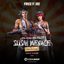 Baju ini berwarna hijau, bercorak tengkorak. You Can Now Pre Order Free Fire Season 27 Elite Pass Sushi Menace
